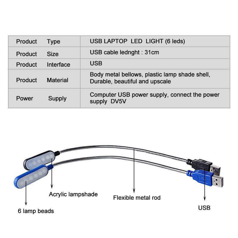 USB Lamp LED Reading Light