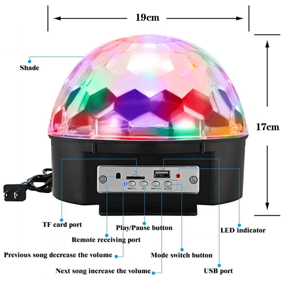 LED Disco Light Speaker Lamp