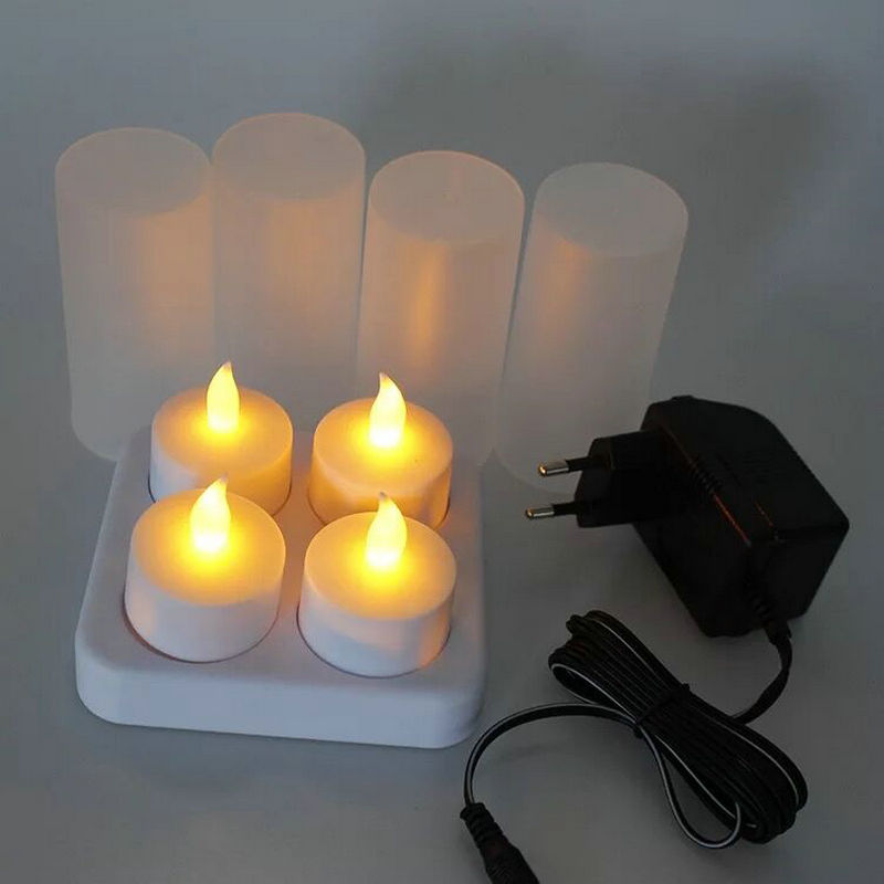 LED Tealight Candles Rechargeable Candles (4 pcs)