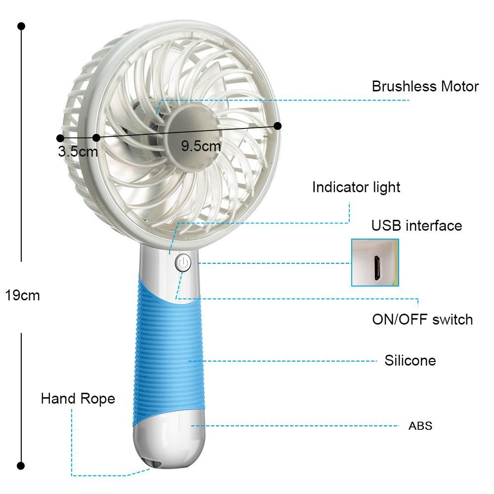 Mini Handheld Fan Rechargeable USB Fan