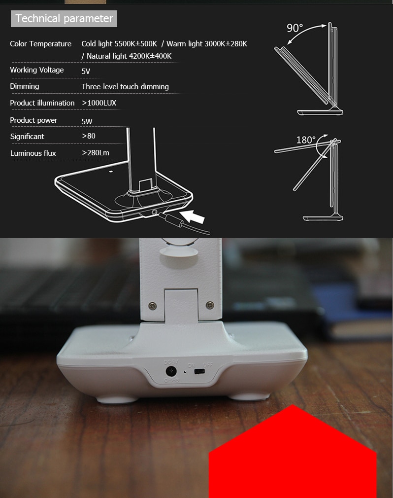 Rechargeable Table Lamp Dimmable Light