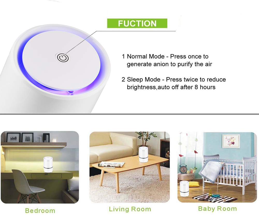 Portable Air Purifier With Night Light