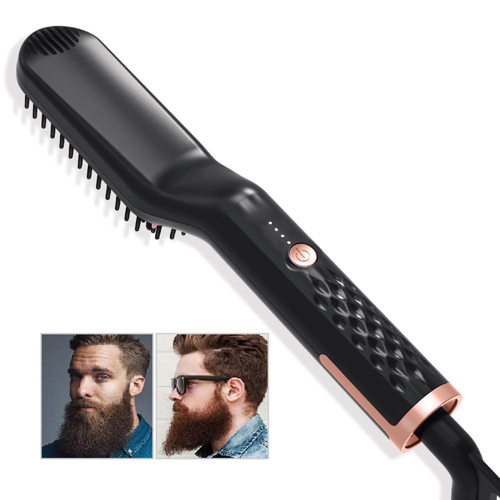 Heated Beard Brush Hair Straightener