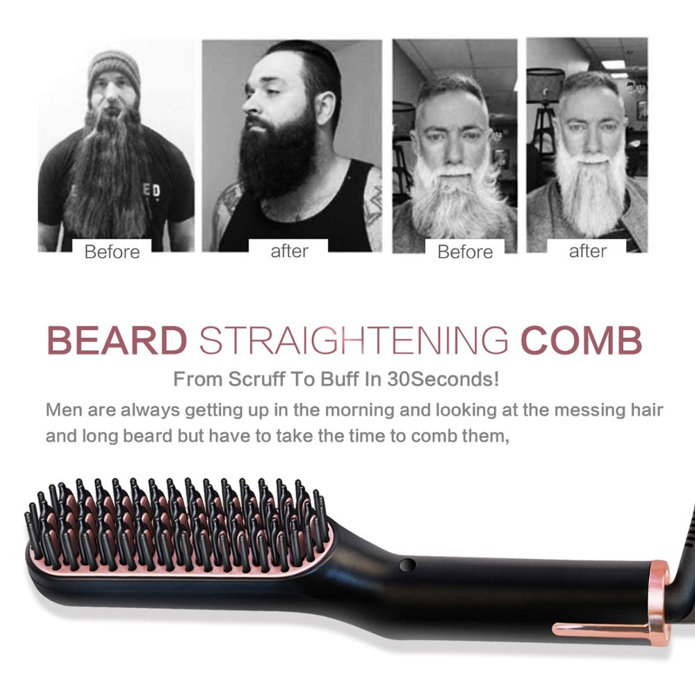 Heated Beard Brush Hair Straightener