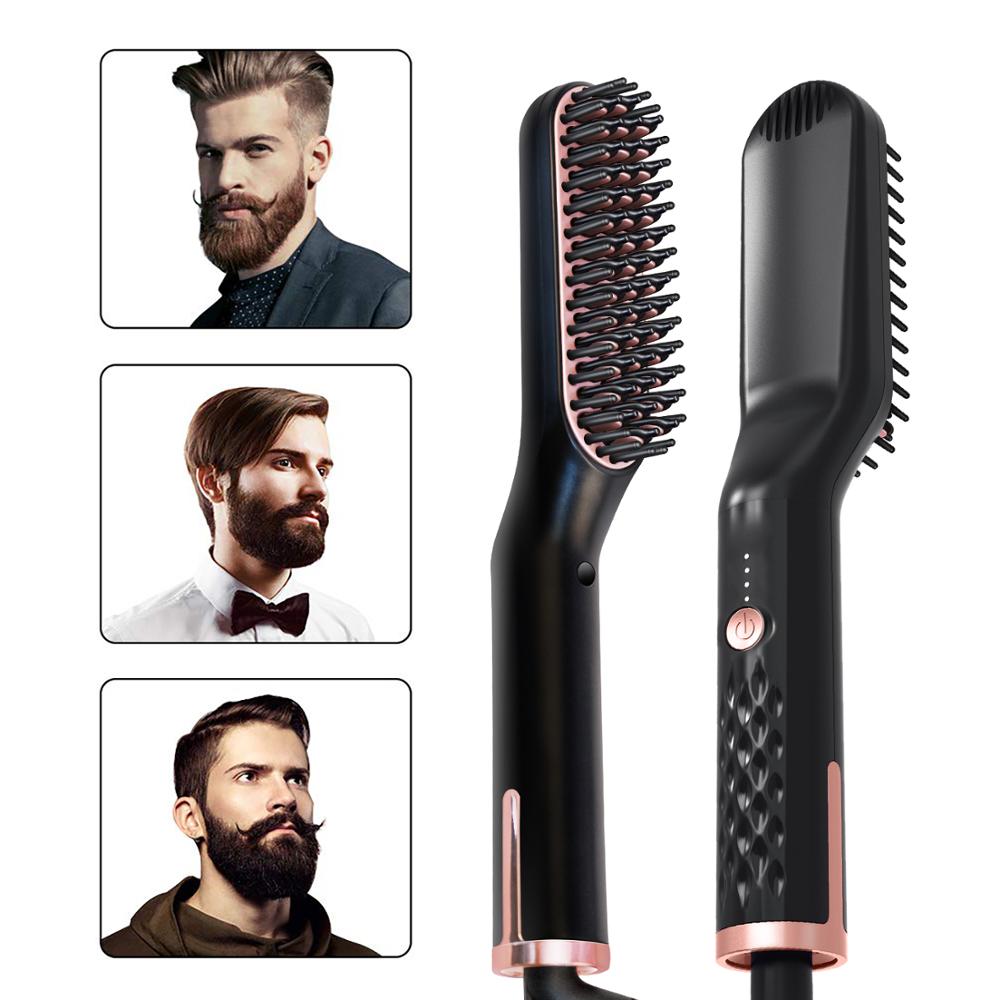 Heated Beard Brush Hair Straightener