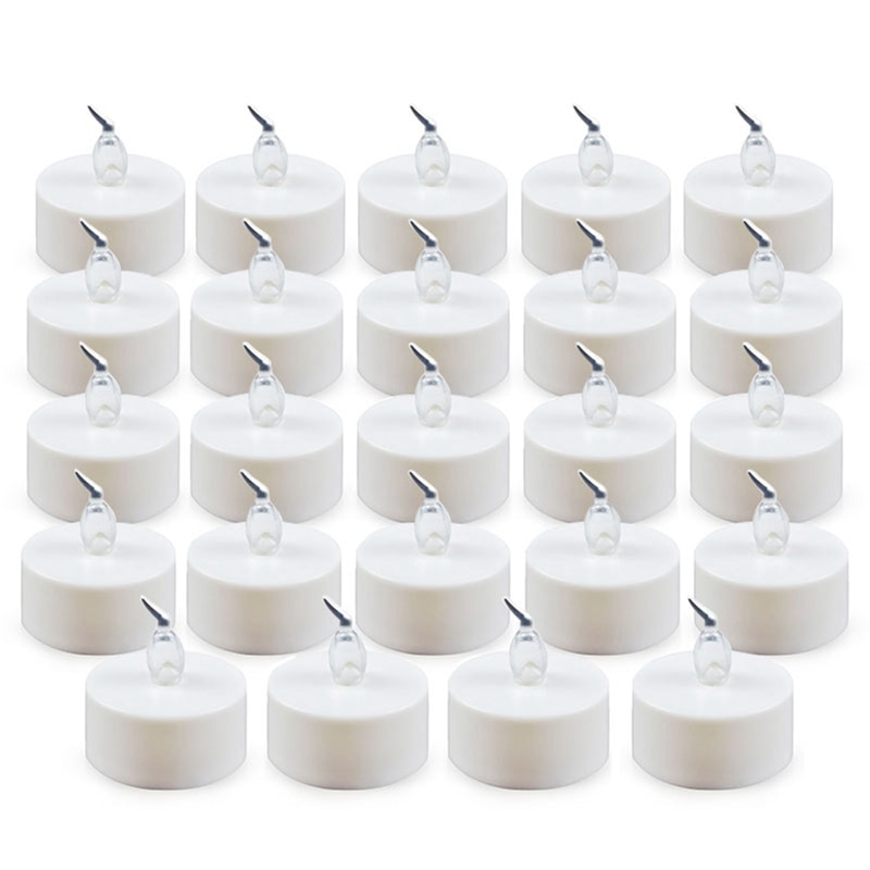 Flameless Tea Lights Fake Candles (24 PCS)