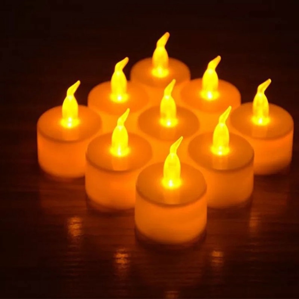 Flameless Tea Lights Fake Candles (24 PCS)