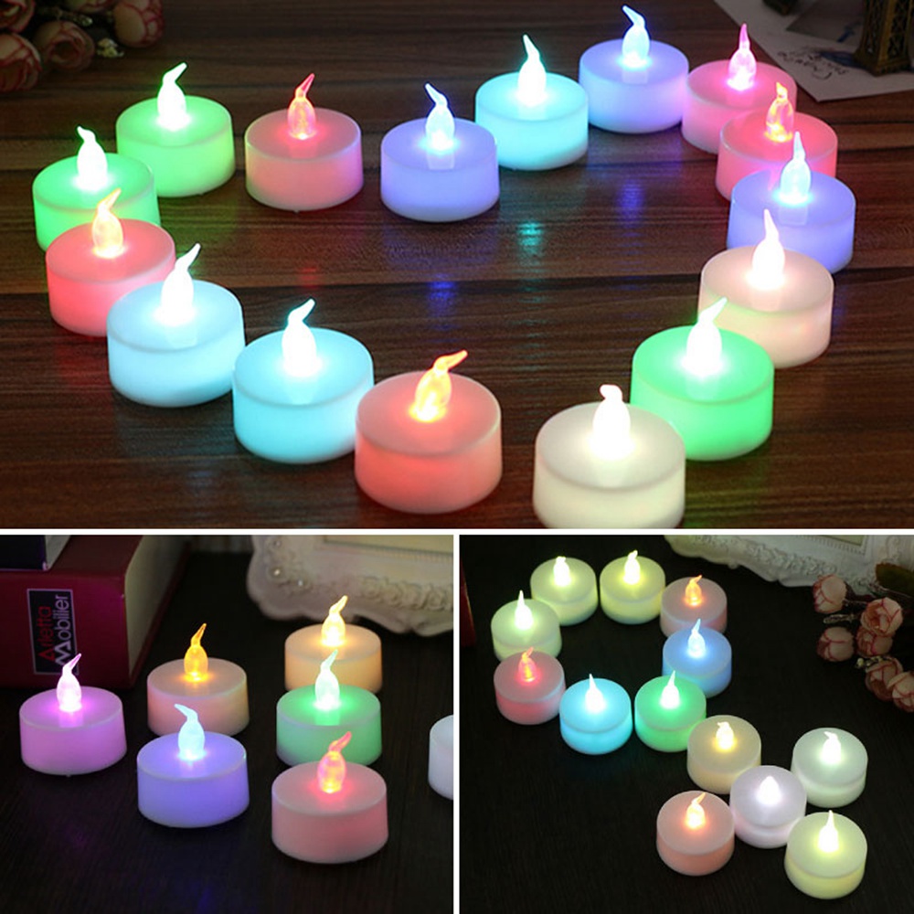 Flameless Tea Lights Fake Candles (24 PCS)