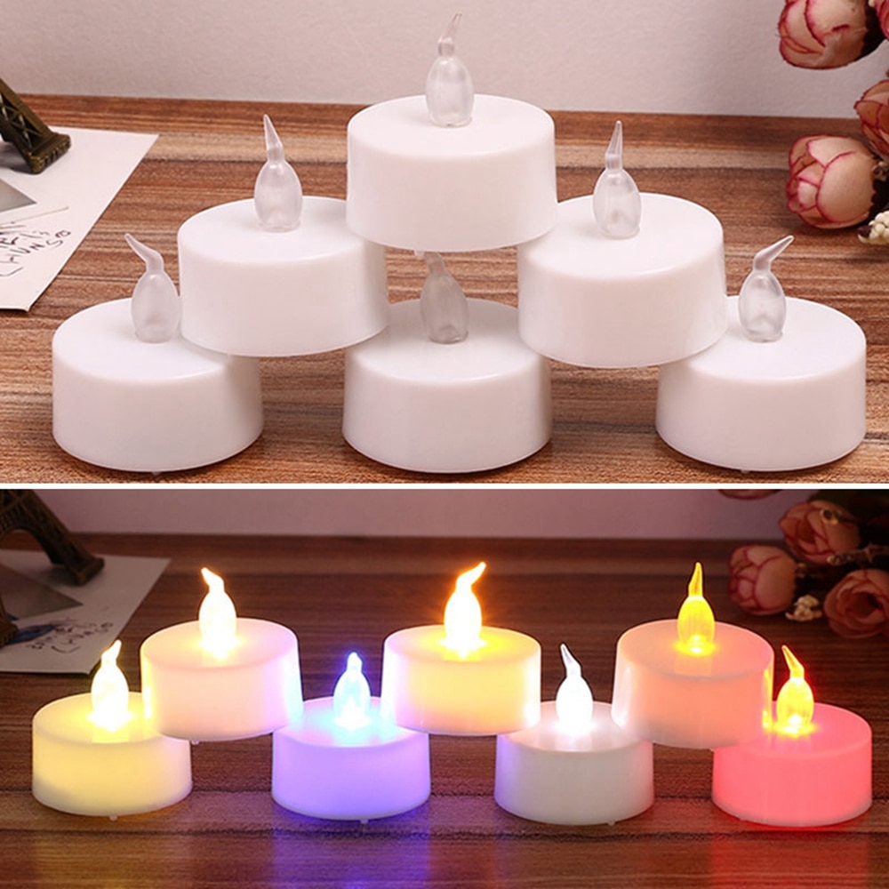 Flameless Tea Lights Fake Candles (24 PCS)