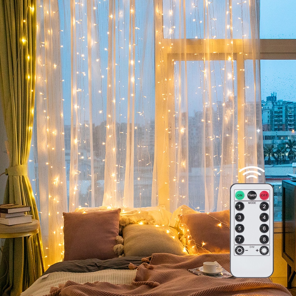 Curtain String Lights USB Remote Control