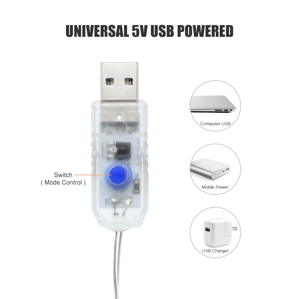 Curtain String Lights USB Remote Control