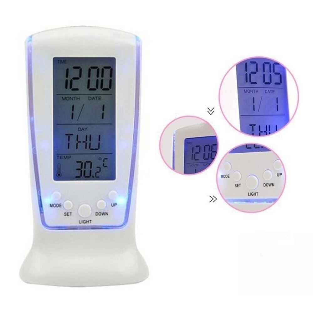 Calendar Clock with Alarm and Thermometer