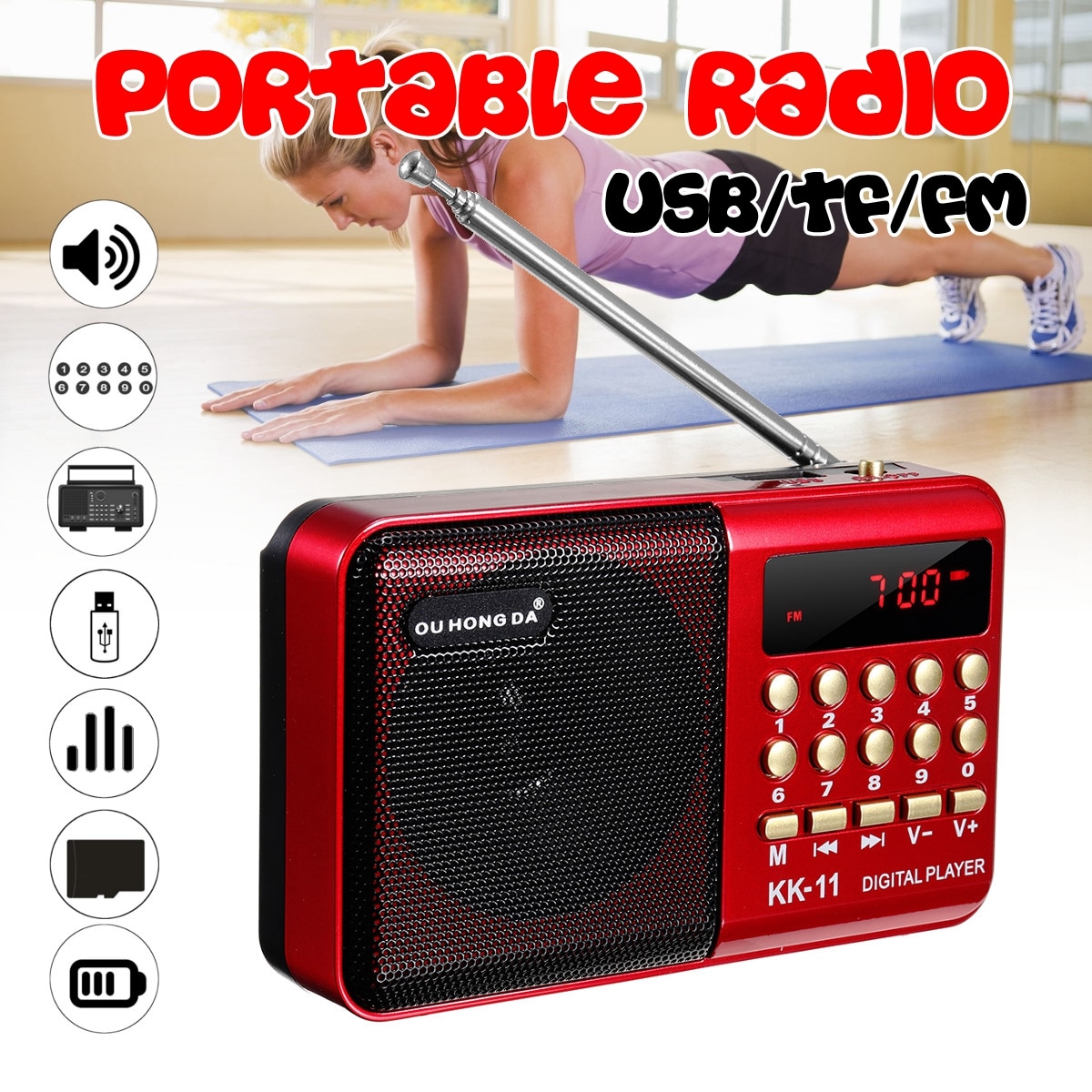 Portable FM Radio Mini MP3 Player