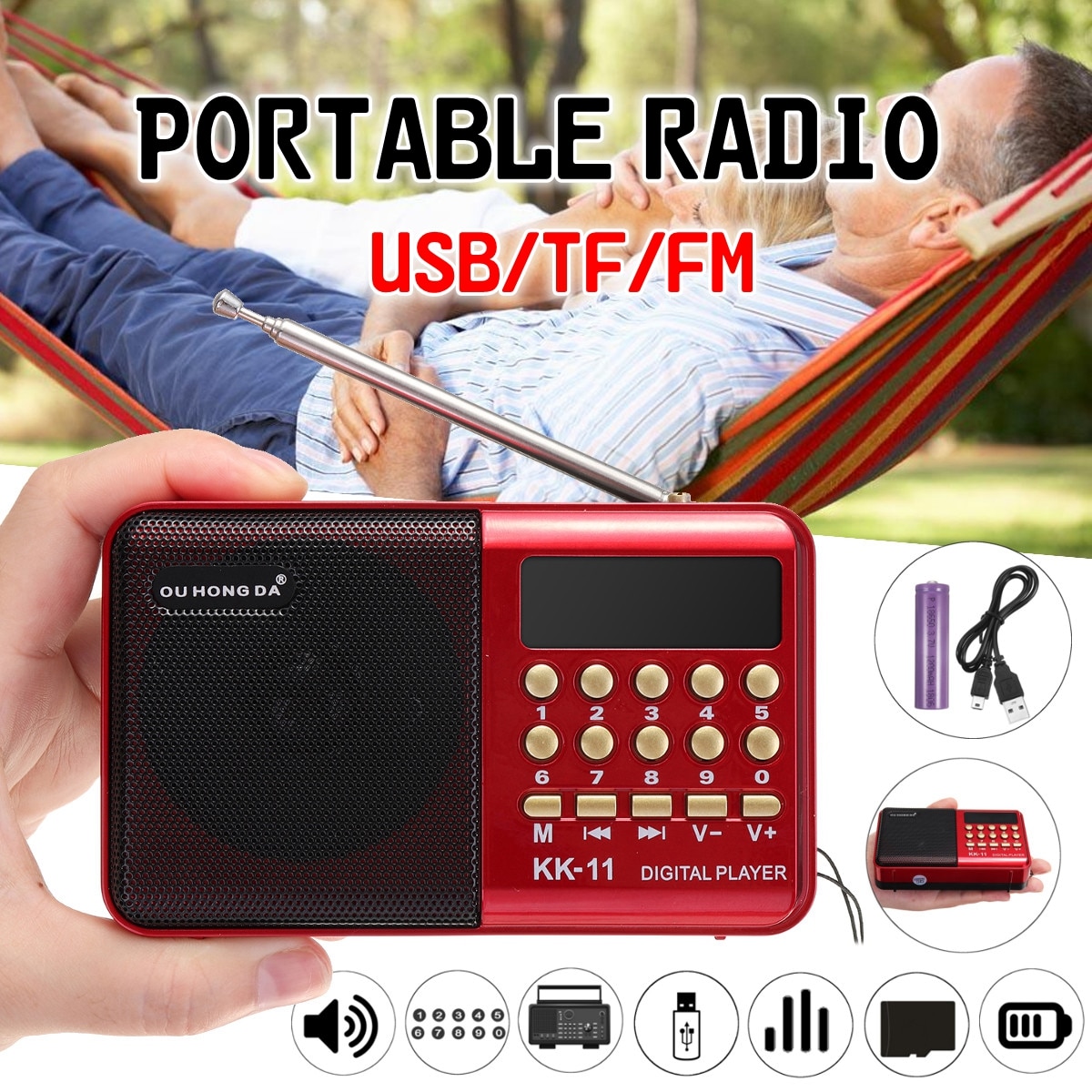 Portable FM Radio Mini MP3 Player