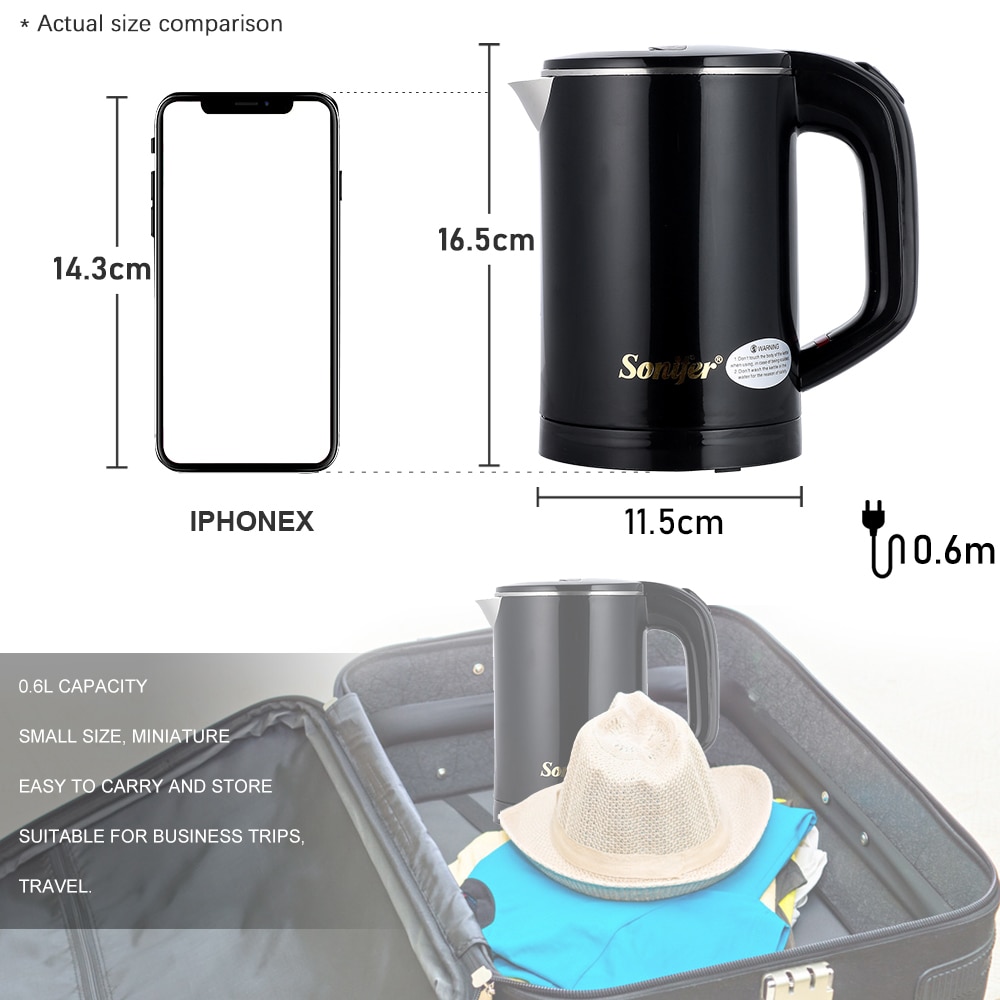 Stainless Steel Electric Kettle Portable Container