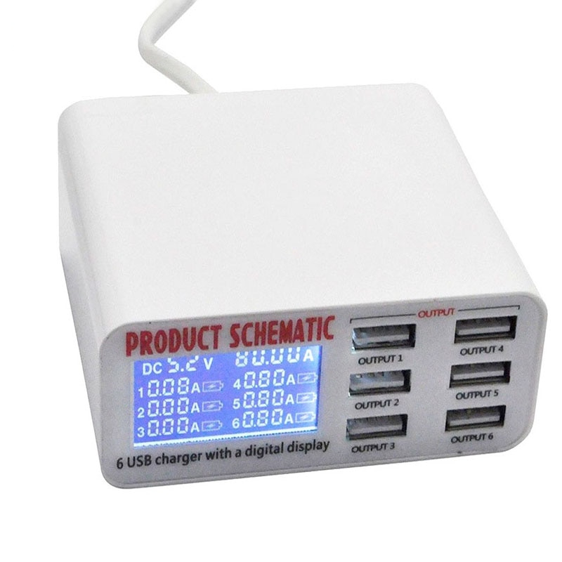 Multi Port USB Charger 6-Slot Plug