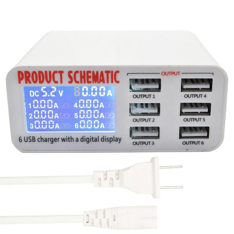 Multi Port USB Charger 6-Slot Plug