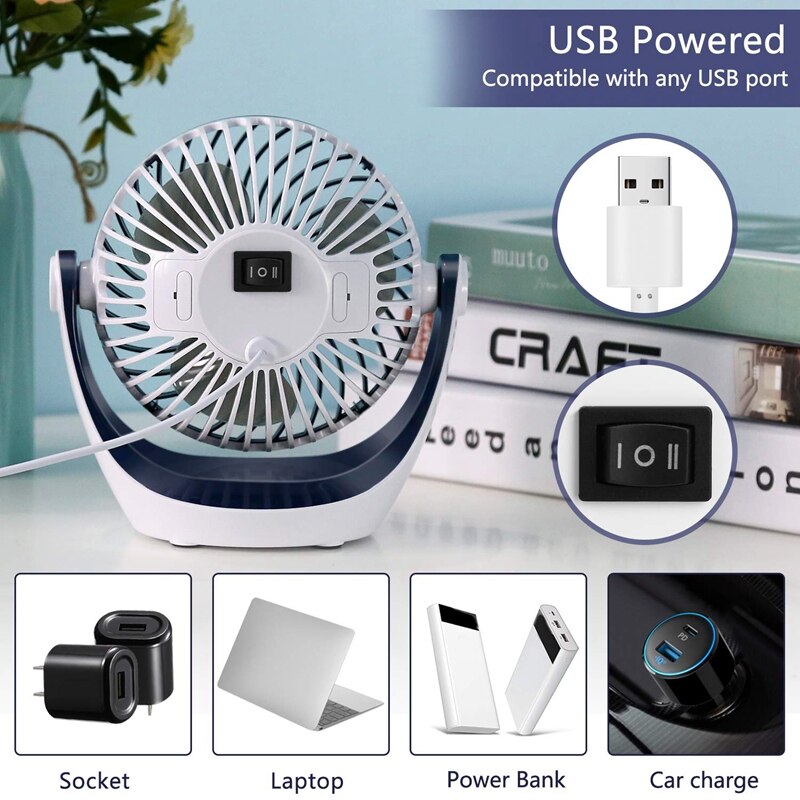 Mini Portable Fan Rotatable Desk Fan