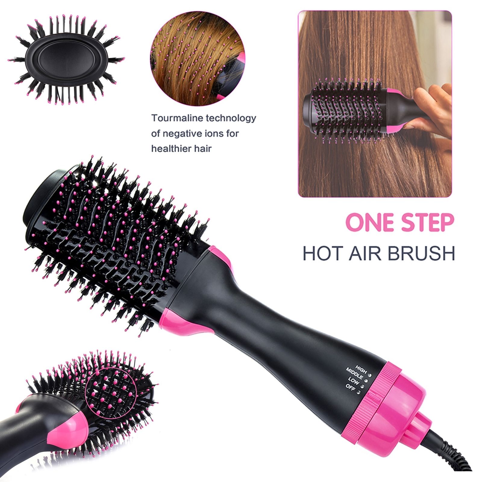 Electric Curling Brush Hair Iron Comb