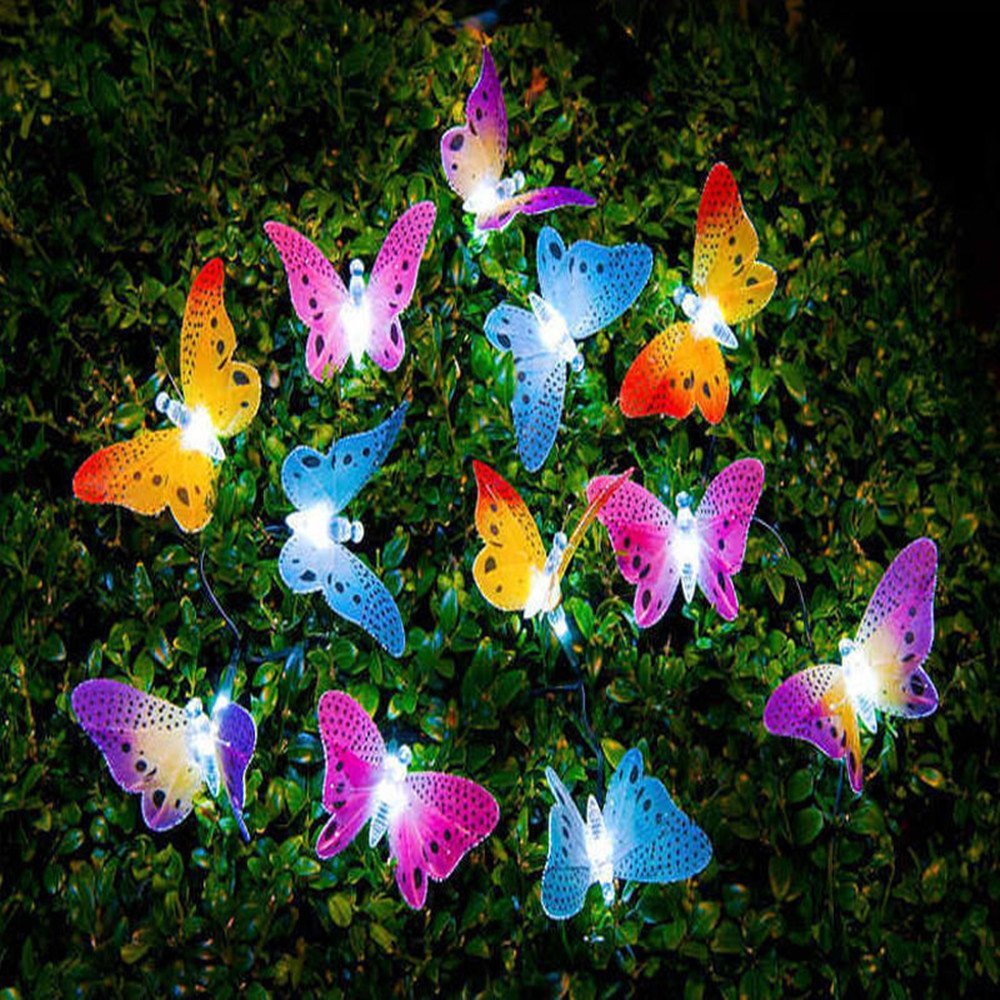 Butterfly Solar Lights 12 LED Bulbs