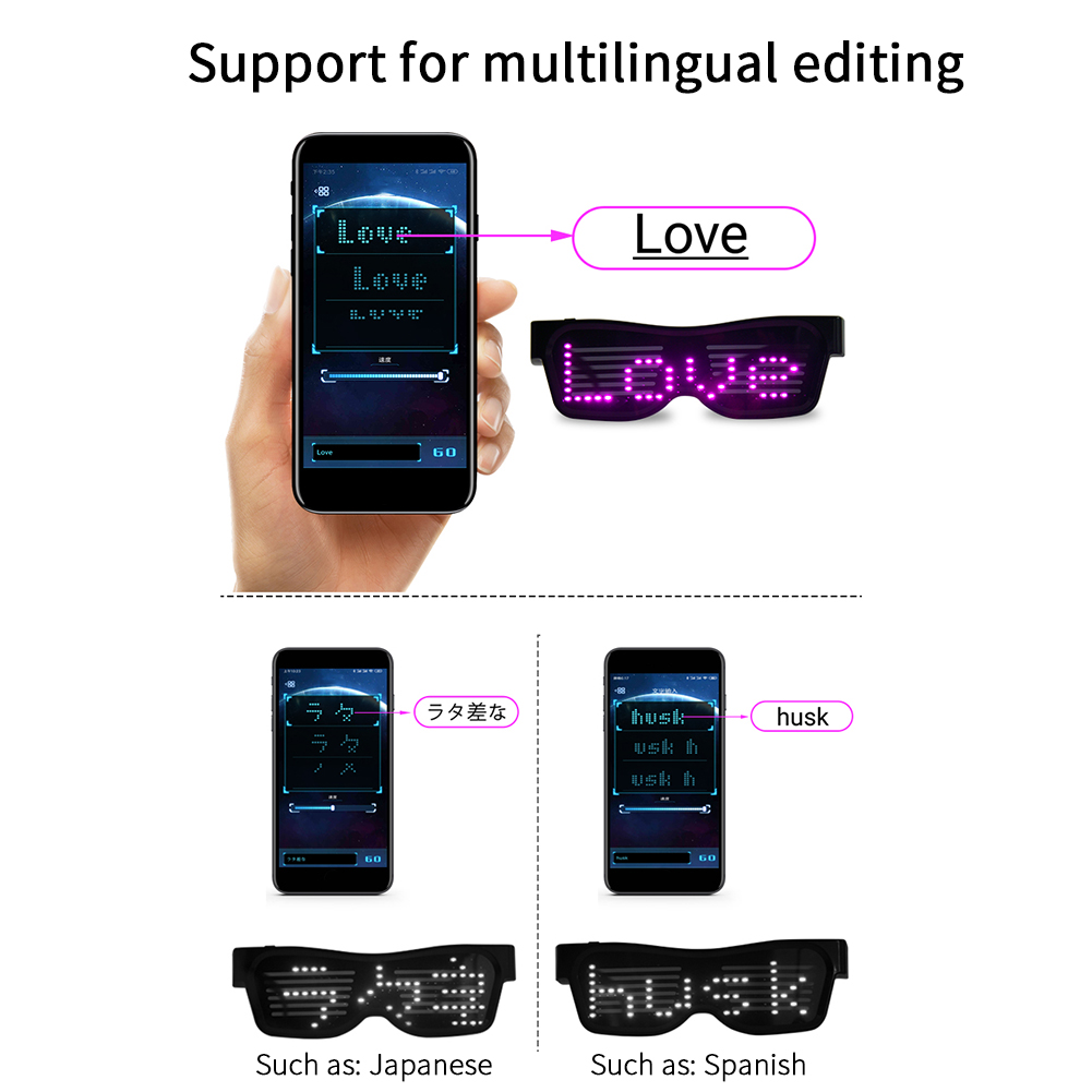 LED Glasses Bluetooth Party Glasses