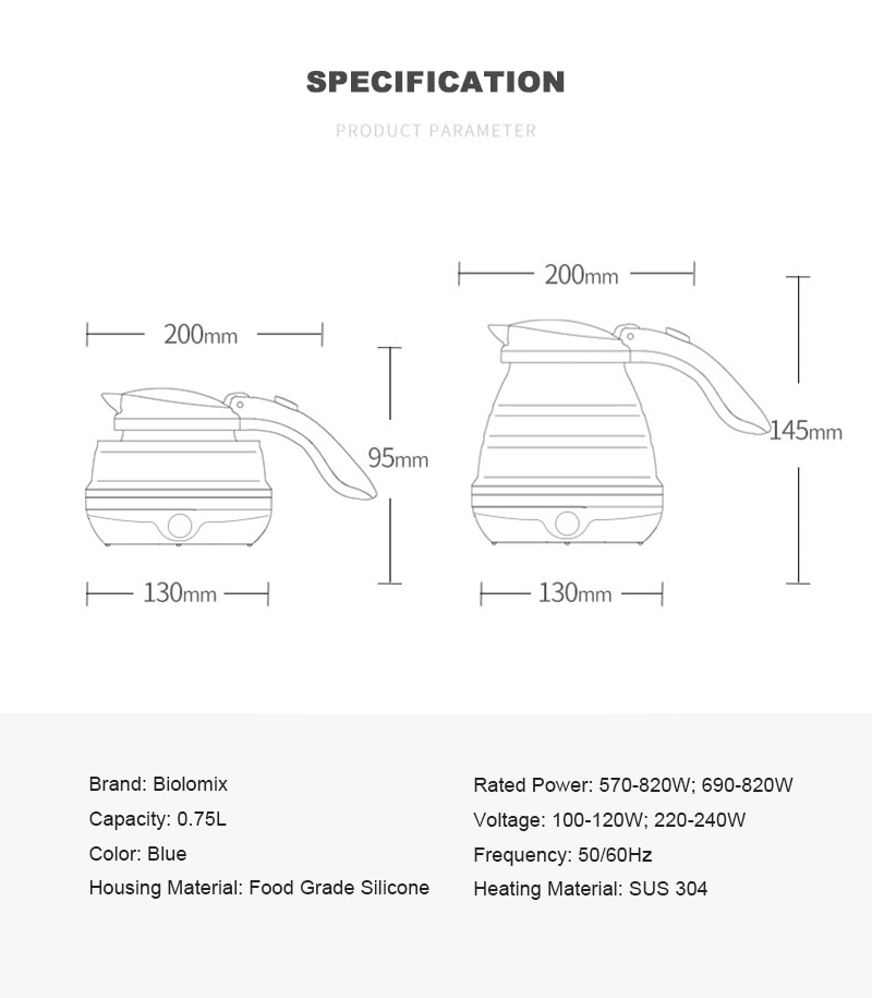 Travel Electric Kettle Collapsible Camping Kettle