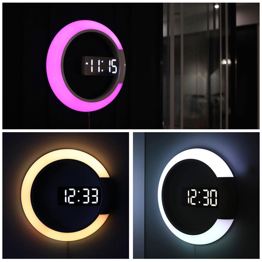 LED Wall Clock Digital Night Light