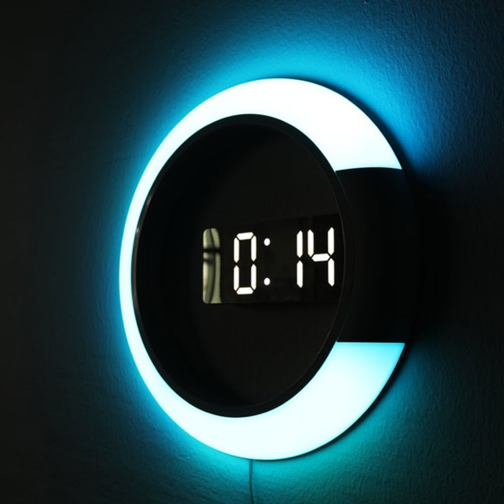 LED Wall Clock Digital Night Light