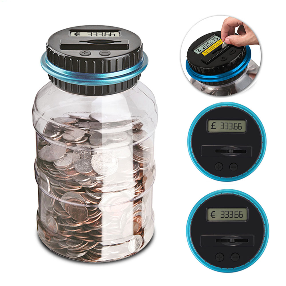 Coin Counter Bank with Digital LCD 1.8L