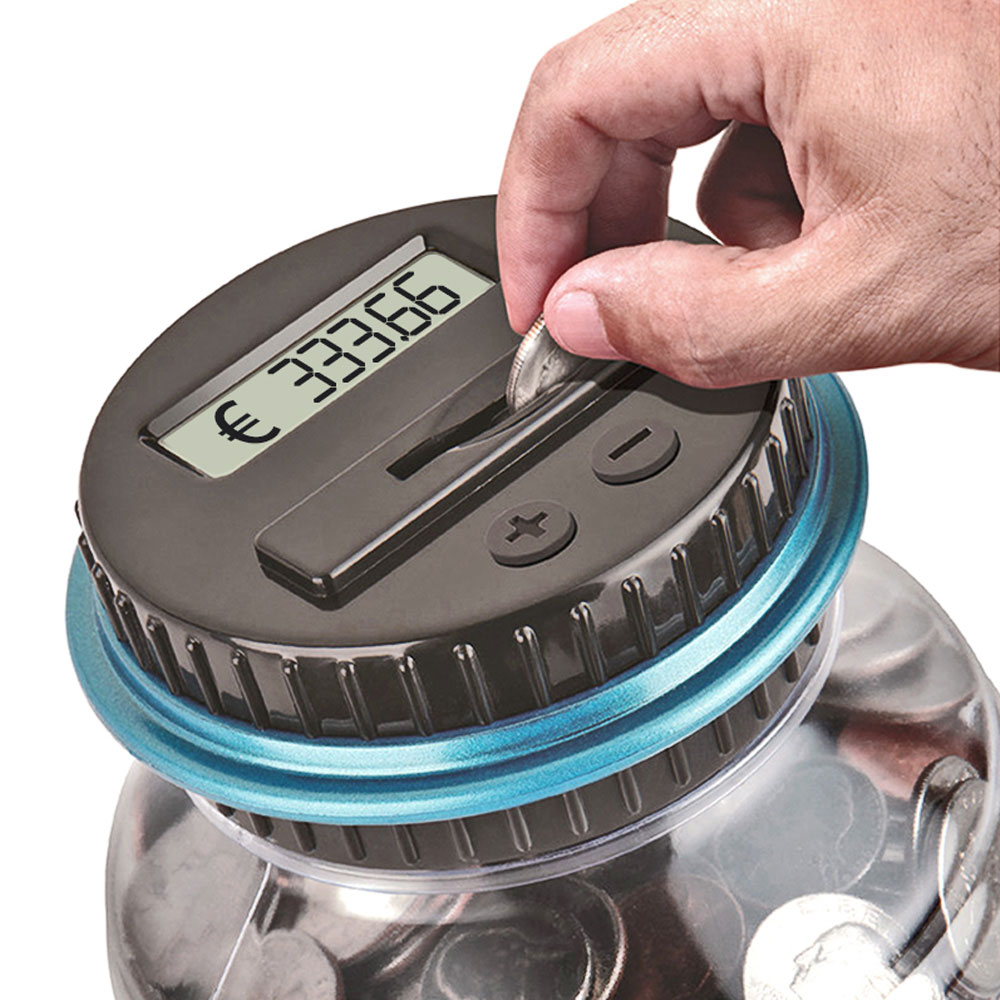 Coin Counter Bank with Digital LCD 1.8L