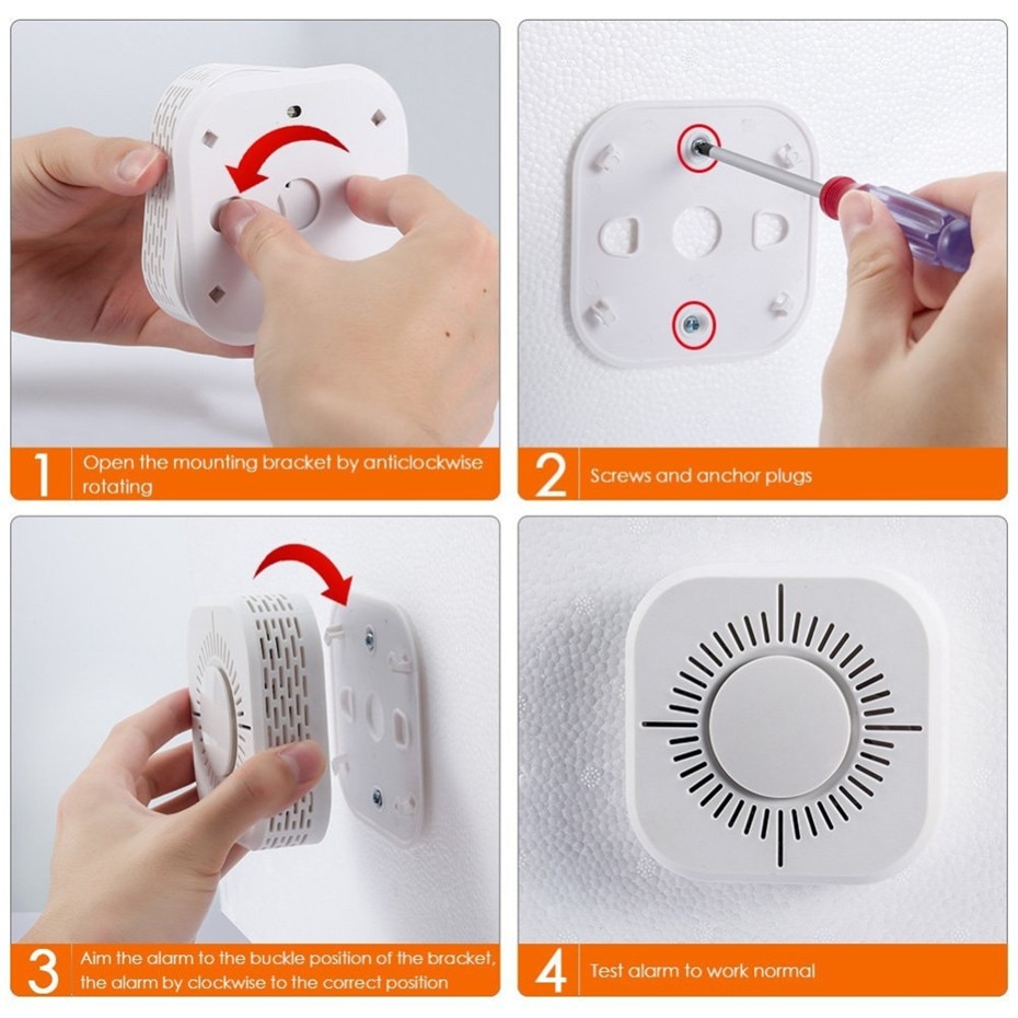 Smoke Alarm Detector Wireless (3Pcs)