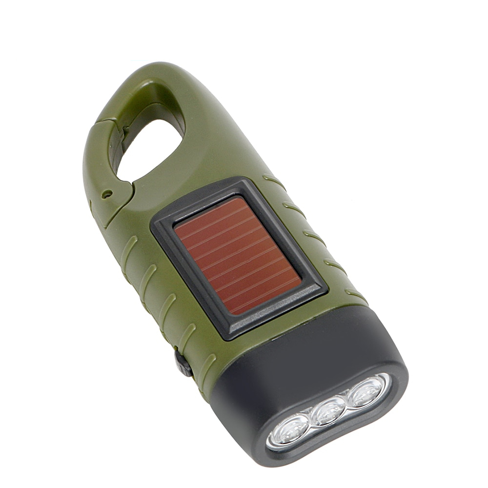 Hand Crank Flashlight Solar Device