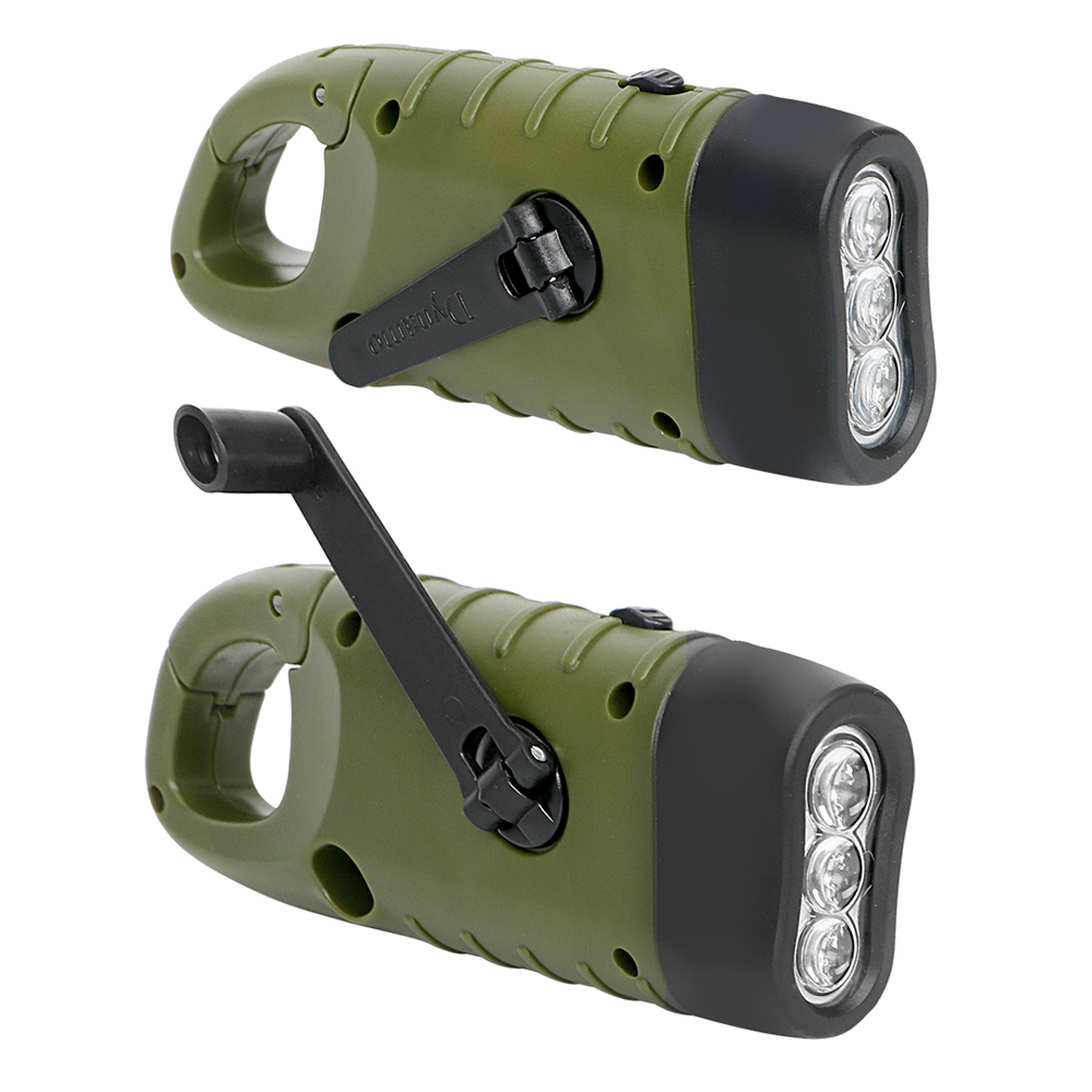 Hand Crank Flashlight Solar Device