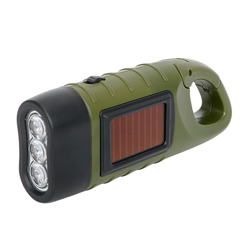 Hand Crank Flashlight Solar Device