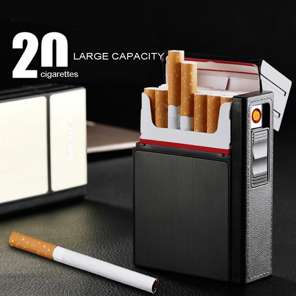 Metal Cigarette Case With Lighter