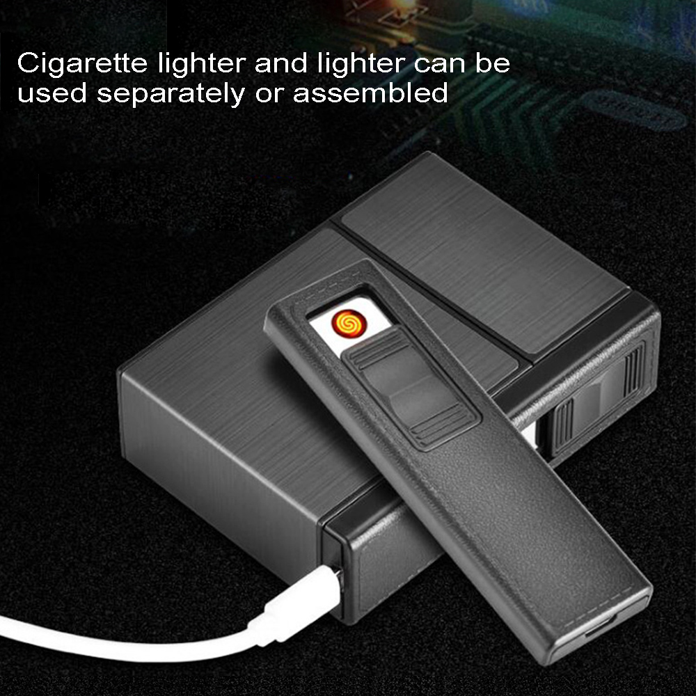 Metal Cigarette Case With Lighter