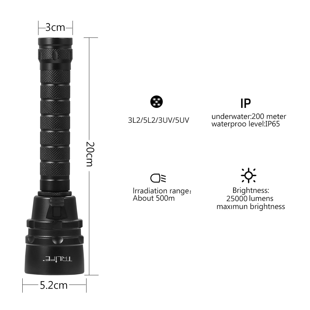 Dive Torch Underwater Flashlight