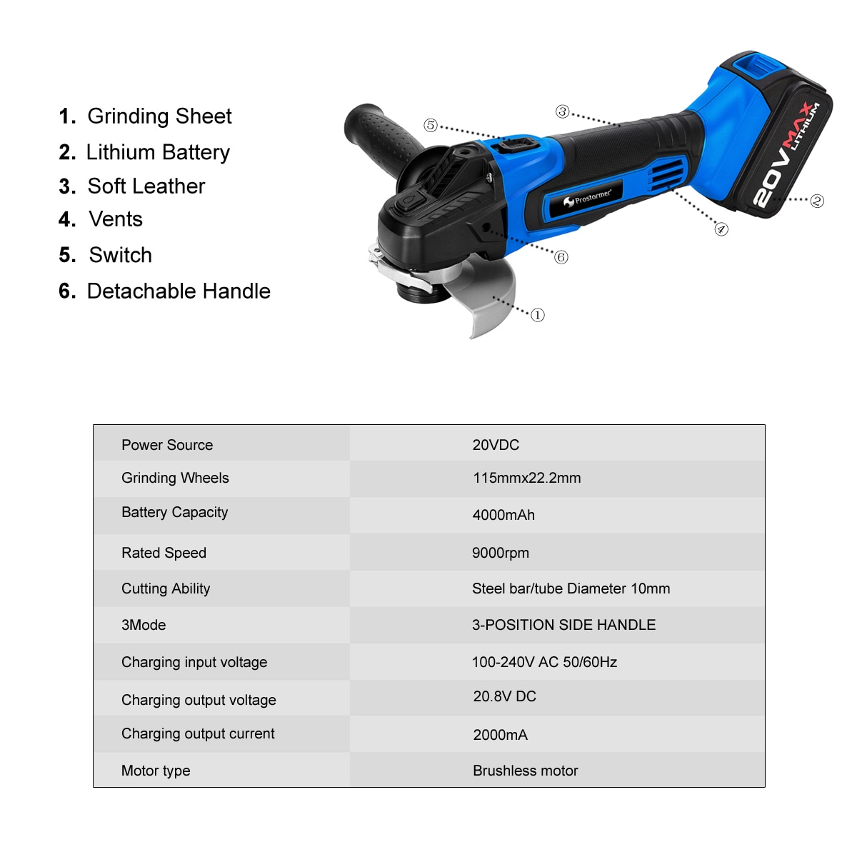 Cordless Angle Grinder Power Tool