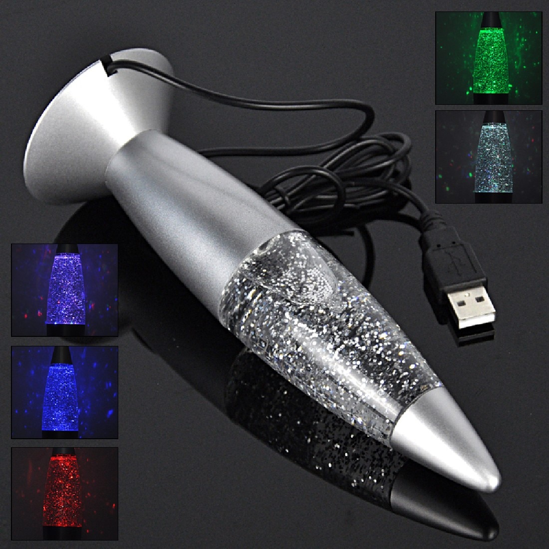 Glitter Lava Lamp Color-Changing Decor