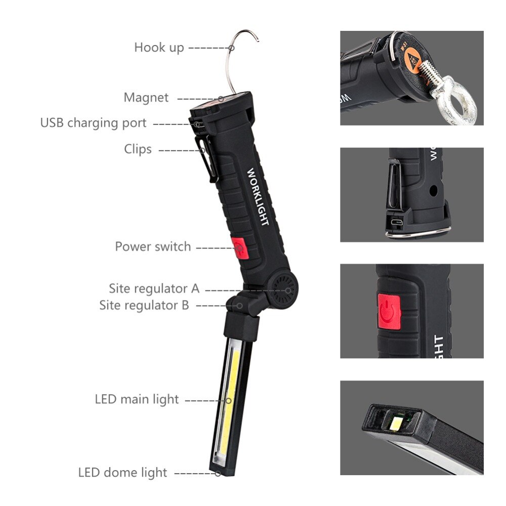 Rechargeable LED Flashlight Handheld Device