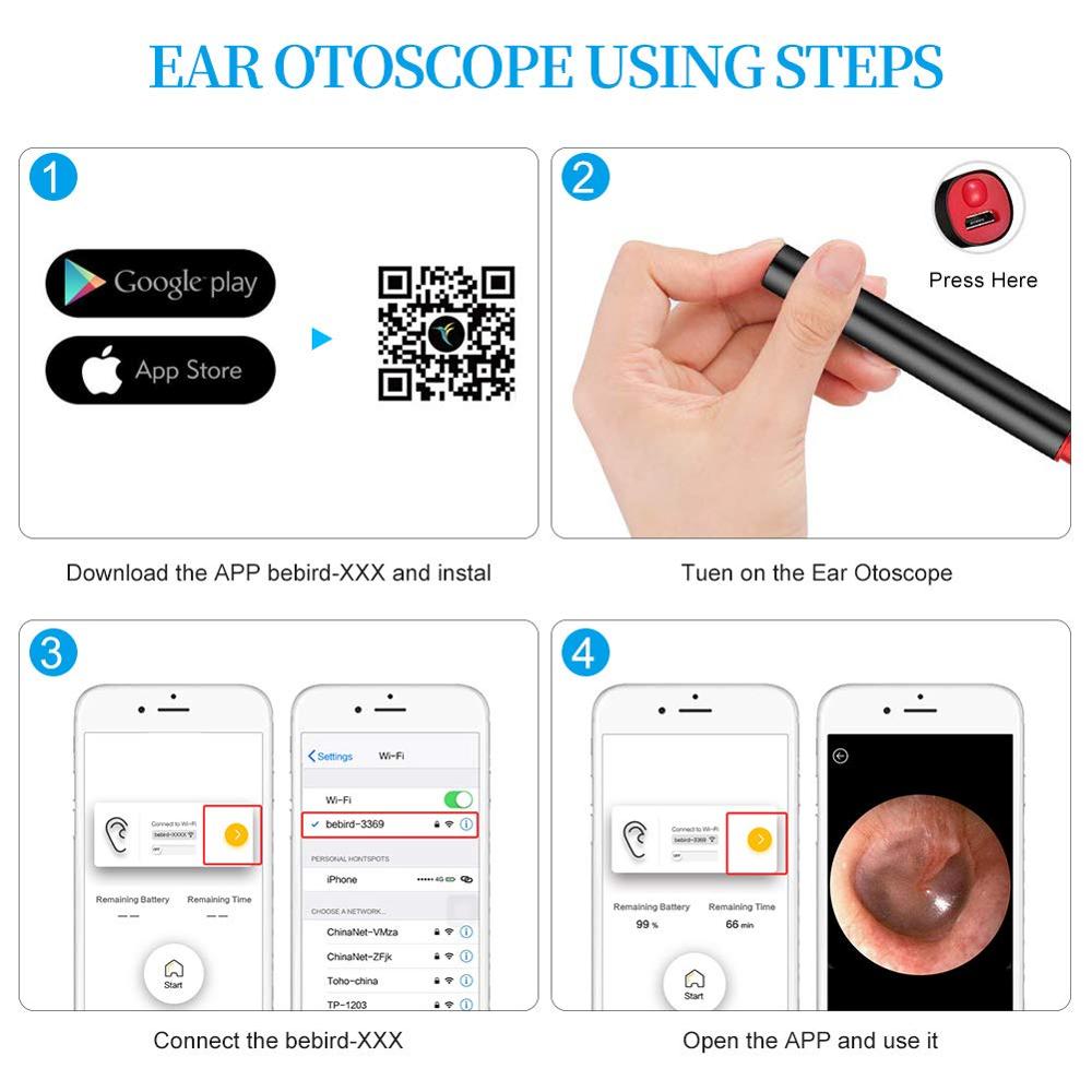 Ear Cleaning Tools HD WiFi Otoscope