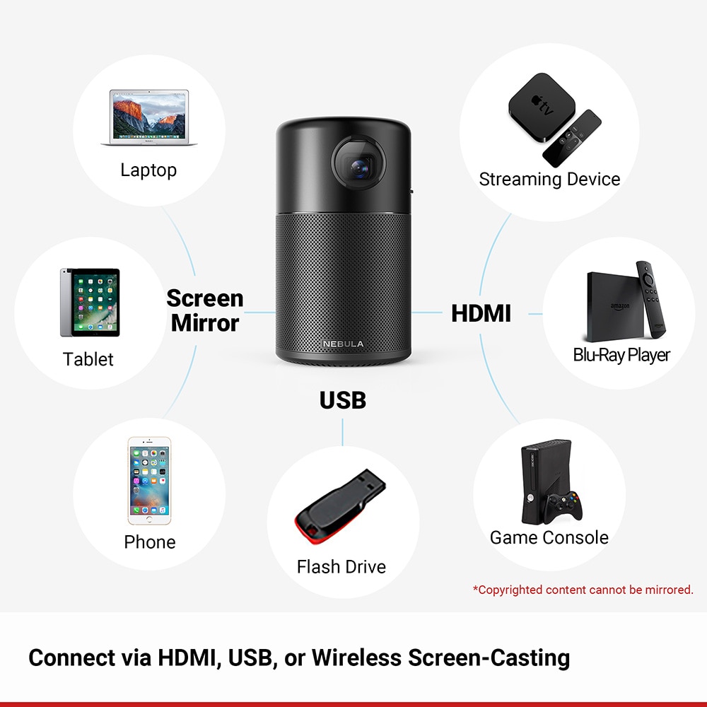 Mini Portable Projector with Speaker