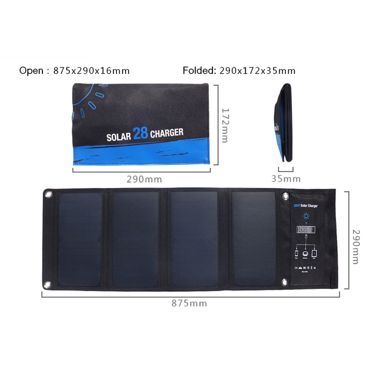 Portable Solar Charger Foldable Power Bank