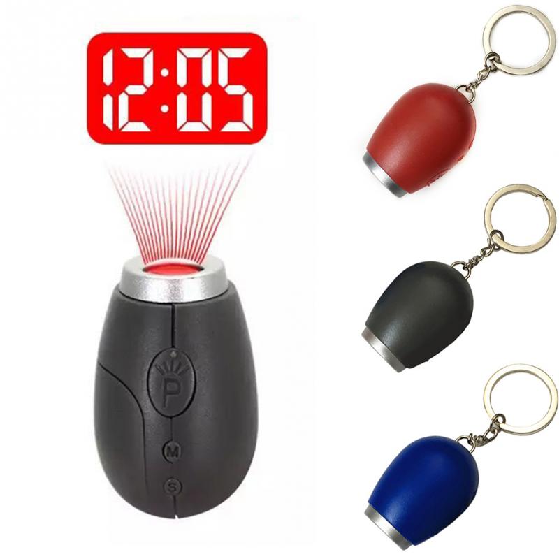 Digital Clock Mini Projection Keychain