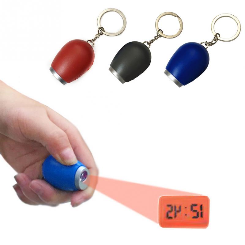 Digital Clock Mini Projection Keychain