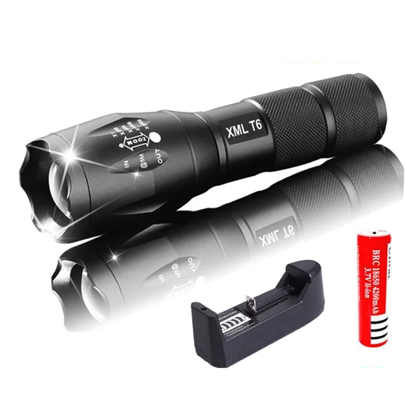 Tactical Flashlight Rechargeable Battery