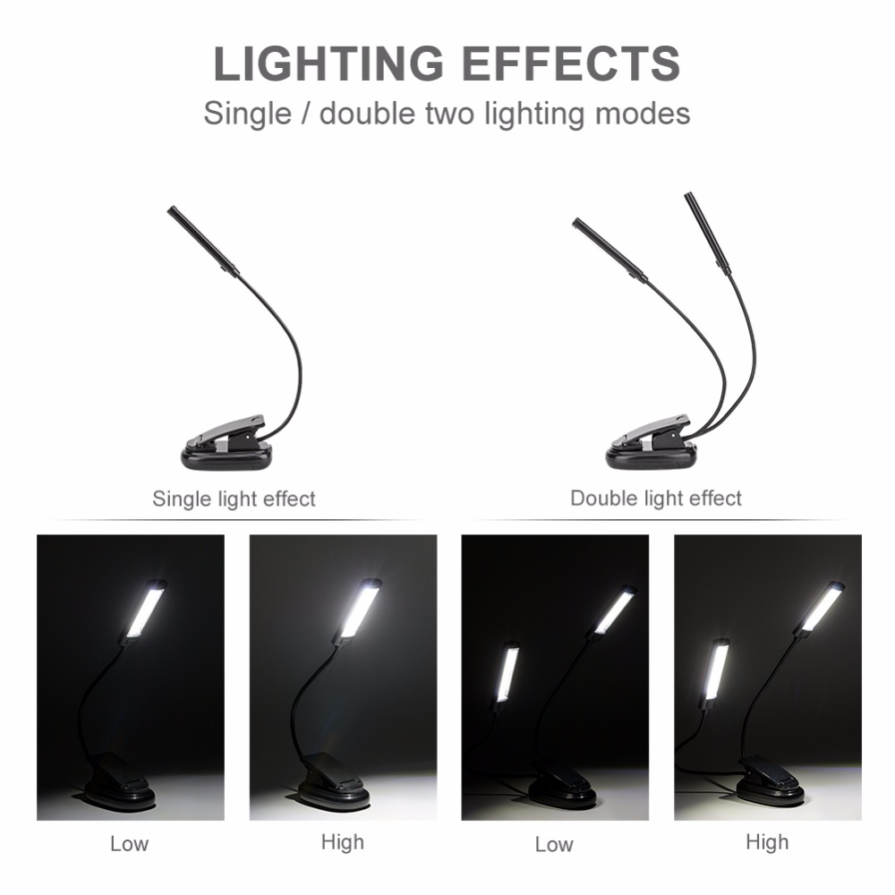 Book Lamp Flexible Clip-On Light