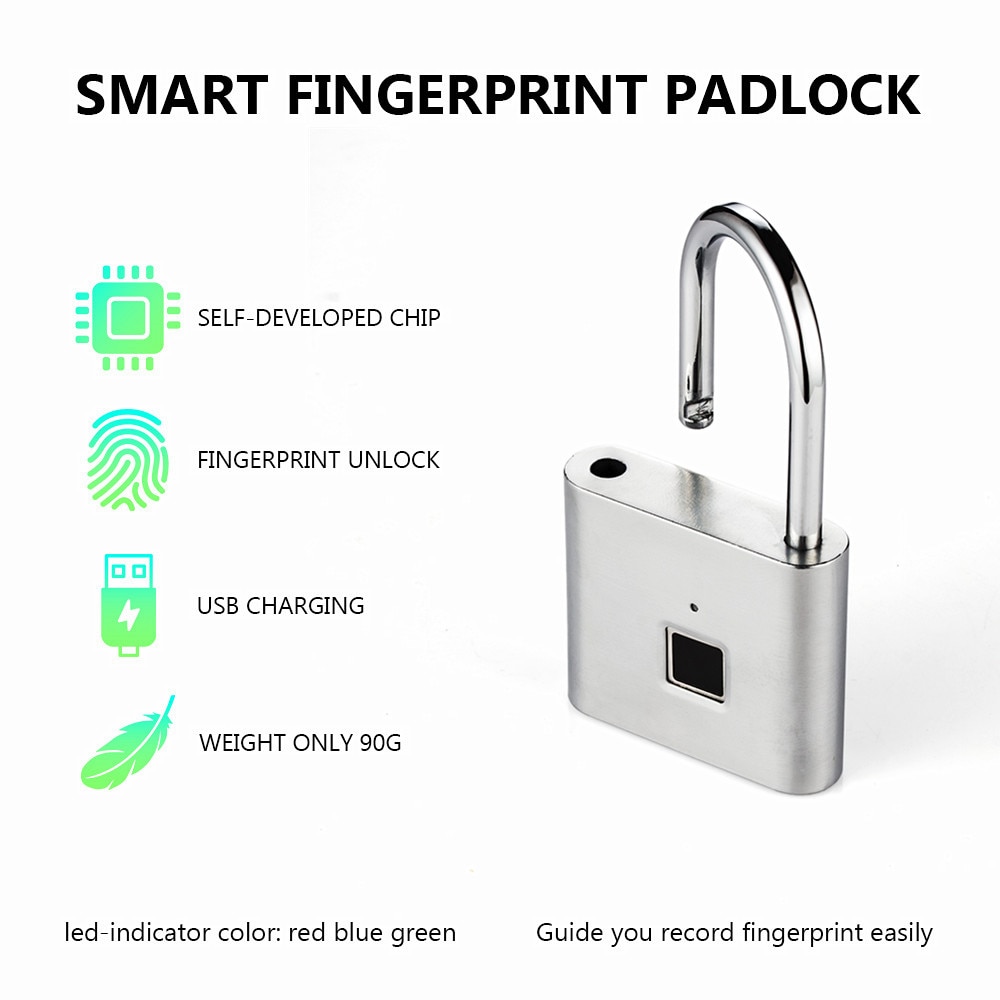 Fingerprint Padlock Smart Security Latch