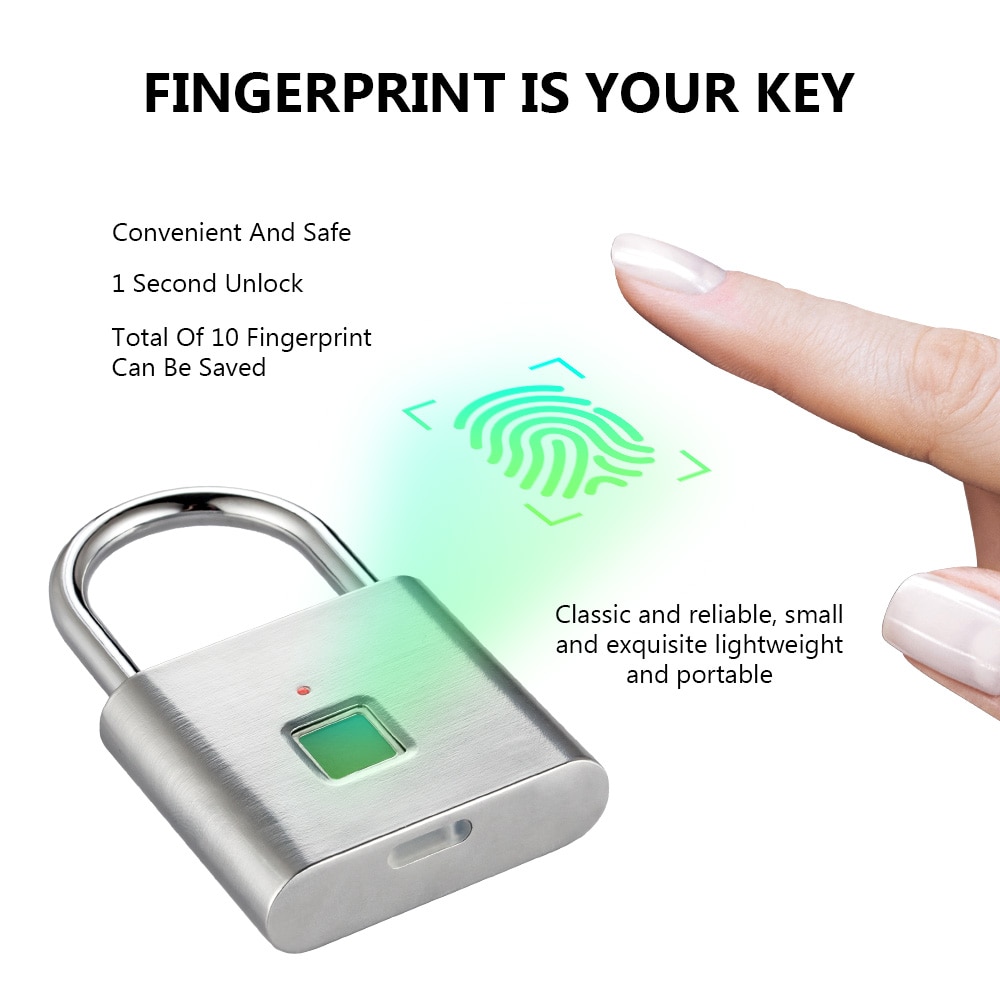 Fingerprint Padlock Smart Security Latch