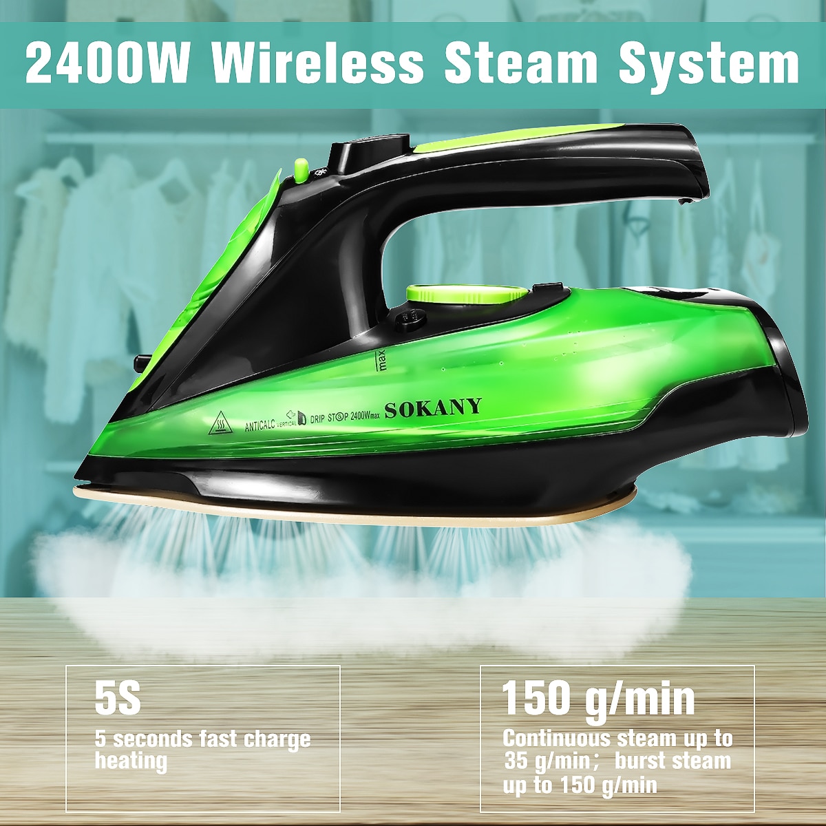 Cordless Iron Portable Clothes Steamer